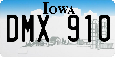 IA license plate DMX910