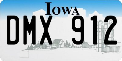 IA license plate DMX912