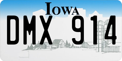 IA license plate DMX914