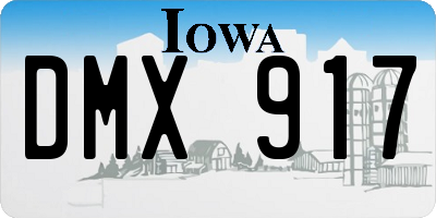 IA license plate DMX917