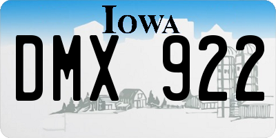 IA license plate DMX922