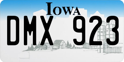 IA license plate DMX923