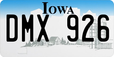 IA license plate DMX926