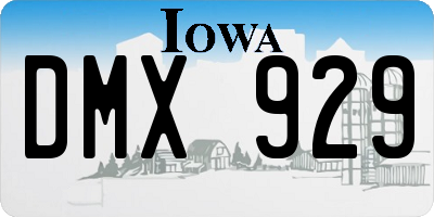 IA license plate DMX929