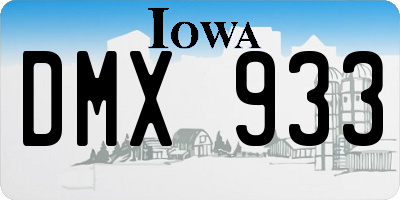 IA license plate DMX933