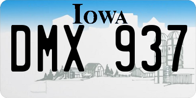 IA license plate DMX937