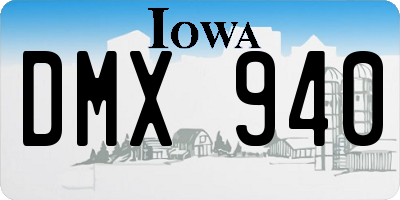 IA license plate DMX940