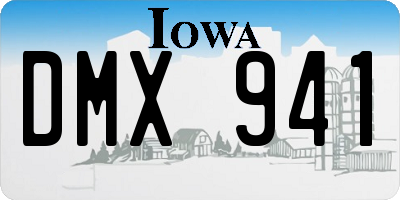 IA license plate DMX941