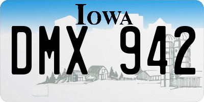 IA license plate DMX942