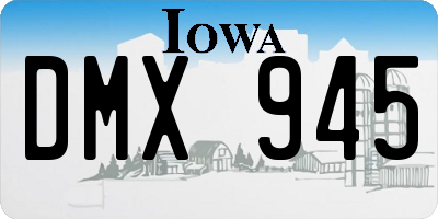 IA license plate DMX945