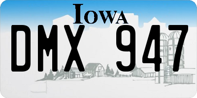 IA license plate DMX947