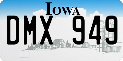 IA license plate DMX949