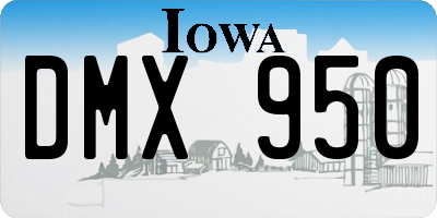 IA license plate DMX950