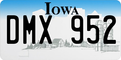 IA license plate DMX952