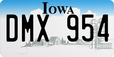 IA license plate DMX954