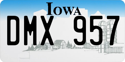 IA license plate DMX957