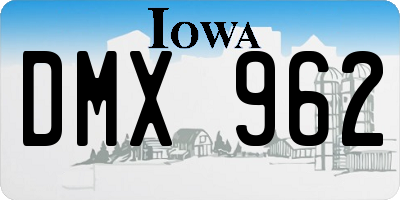 IA license plate DMX962