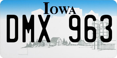 IA license plate DMX963