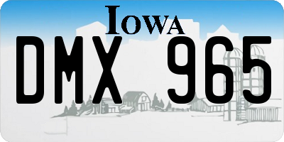 IA license plate DMX965