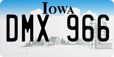 IA license plate DMX966