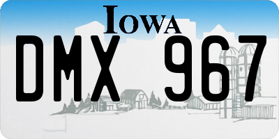 IA license plate DMX967