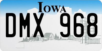 IA license plate DMX968