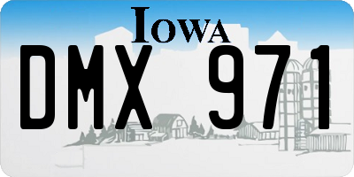 IA license plate DMX971