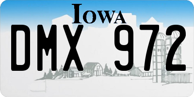 IA license plate DMX972