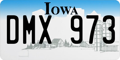 IA license plate DMX973