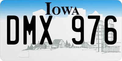 IA license plate DMX976