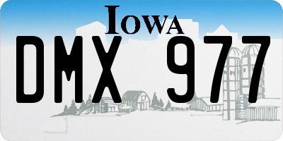 IA license plate DMX977
