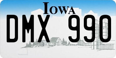 IA license plate DMX990