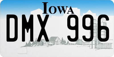 IA license plate DMX996