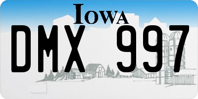 IA license plate DMX997