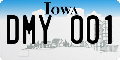 IA license plate DMY001