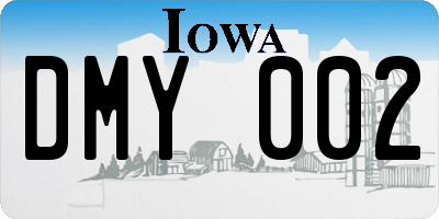 IA license plate DMY002