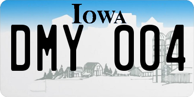 IA license plate DMY004