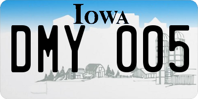 IA license plate DMY005