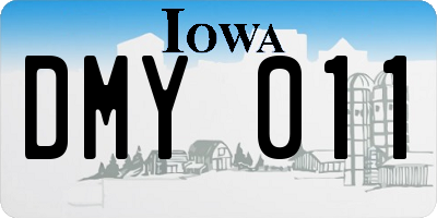 IA license plate DMY011