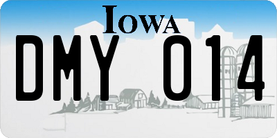 IA license plate DMY014