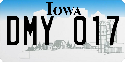 IA license plate DMY017