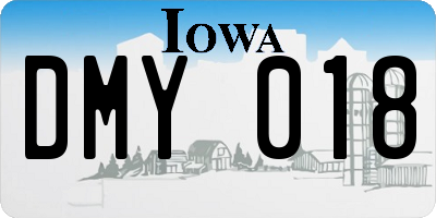 IA license plate DMY018
