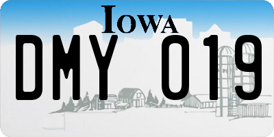 IA license plate DMY019