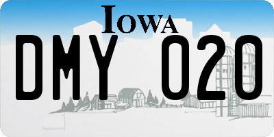 IA license plate DMY020