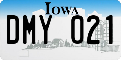 IA license plate DMY021