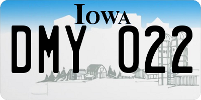 IA license plate DMY022