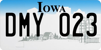 IA license plate DMY023