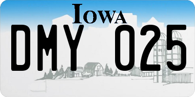 IA license plate DMY025