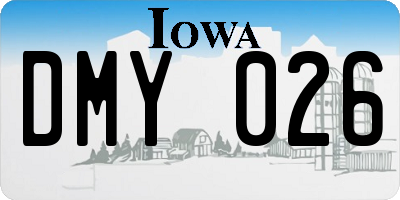 IA license plate DMY026
