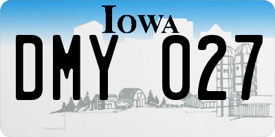 IA license plate DMY027